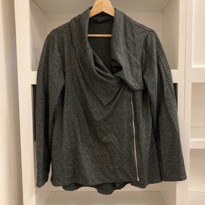 Apt 9 Dark Gray Asymmetrical Zip Front Flyaway Jacket Large